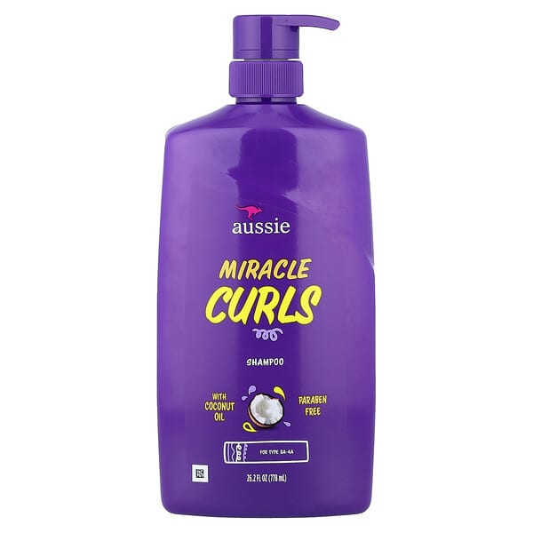Aussie, 미라클 컬, 코코넛 및 호호바 오일 함유 샴푸, 778ml(26.2fl oz)