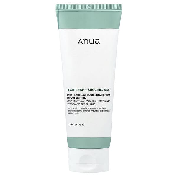 Anua, 하트리프 석시닉 모이스처 클렌징 폼, 150ml(5.07fl oz)