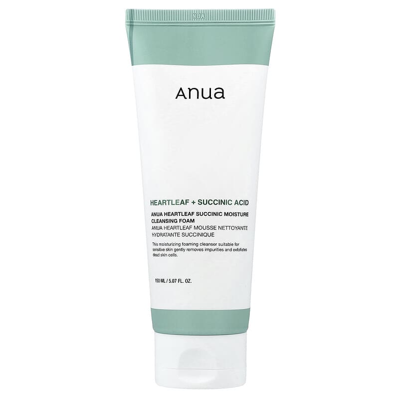Anua, Heartleaf Succinic Cleansing Foam, 5.07 fl oz (150 ml) | iHerb