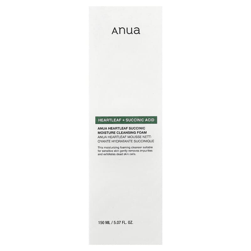 Anua, Heartleaf Succinic Cleansing Foam, 5.07 fl oz (150 ml) | iHerb
