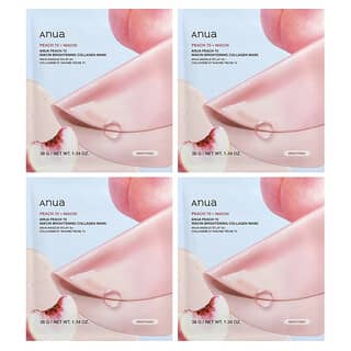Anua, Peach 70 Niacin Brightening Collagen Beauty Mask , 4 Sheets, 1.34 oz (38 g) Each