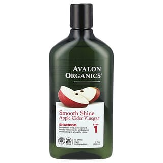 Avalon Organics, шампунь, для гладкого блиску, крок 1, з яблучним оцтом, 325 мл (11 рідк. унцій)