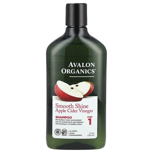 Avalon Organics, 洗髮精，舒緩亮澤，1 步，蘋果醋，11 液量盎司（325 毫升）
