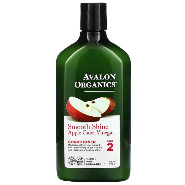 Avalon Organics, Après-shampooing, Brillance douce, Étape 2, Vinaigre de cidre de pomme, 312 g