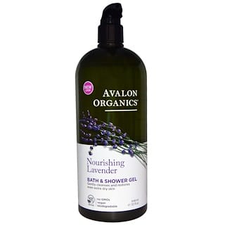 Avalon Organics, Bain moussant/Gel douche nourrissant, senteur lavande, 946 ml (32 onces)