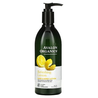 Avalon Organics, Hand & Body Lotion, Refreshing Lemon, 12 oz (340 g)
