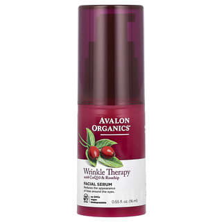 Avalon Organics‏, טיפול בקמטים, עם קו אנזים CoQ10 וורד הבר, סרום לפנים, 16 מ“ל (0.55 אונקיות נוזל)