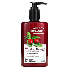 Avalon Organics‏, טיפול בקמטים, עם קו אנזים CoQ10 וורד הבר, תחליב ניקוי, 251 מ“ל (8.5 אונקיות נוזל)