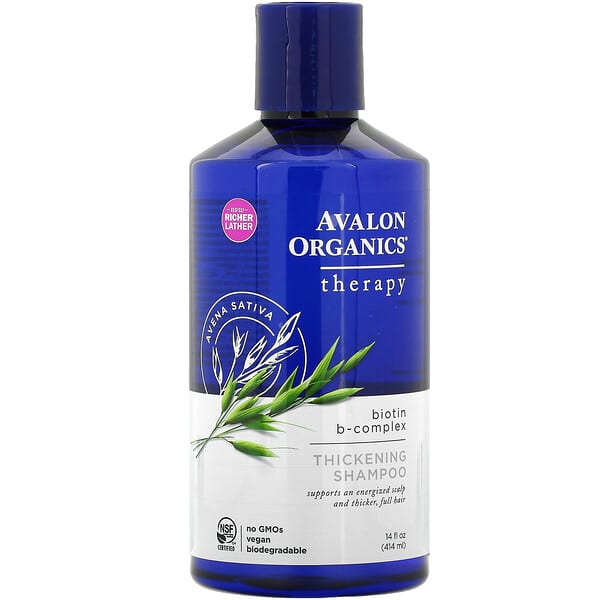 Avalon Organics, Champú engrosador, Tratamiento con complejo B y biotina, 414 ml (14 oz. líq.)