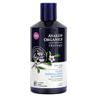 Avalon Organics, شامبو لإنعاش فروة الرأس، علاجي، بالنعناع وشجر الشاي، 14 أونصة سائلة (414 مل)