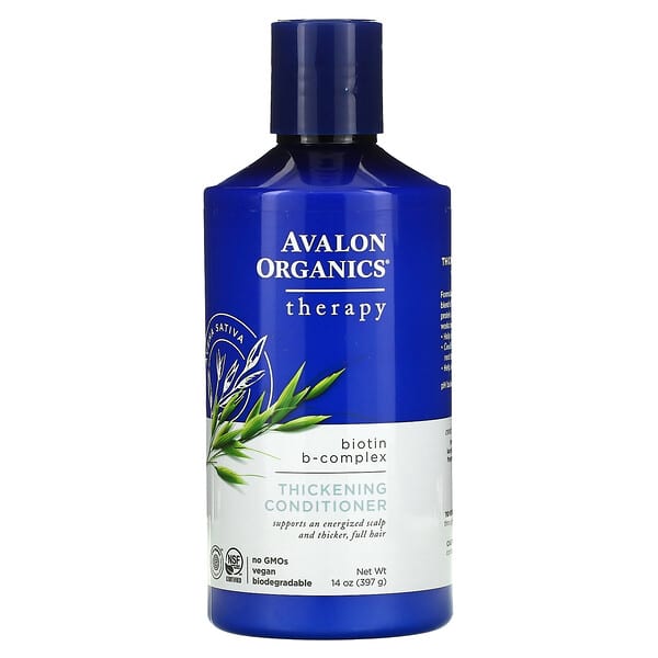 Avalon Organics, кондиціонер для густоти волосся, з біотином і комплексом вітамінів групи В, засіб для догляду, 397 г (14 рідк. унцій)