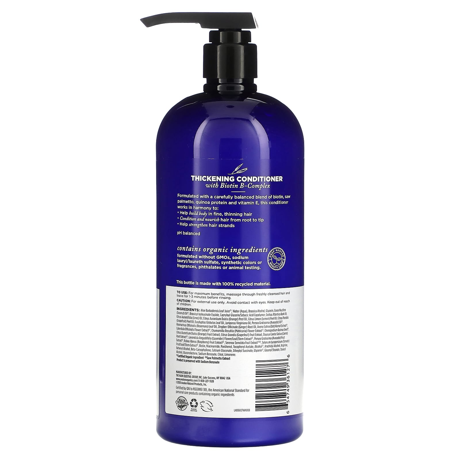 Avalon Organics, Thickening Conditioner, Biotin B-Complex, 32 Oz (907 G)