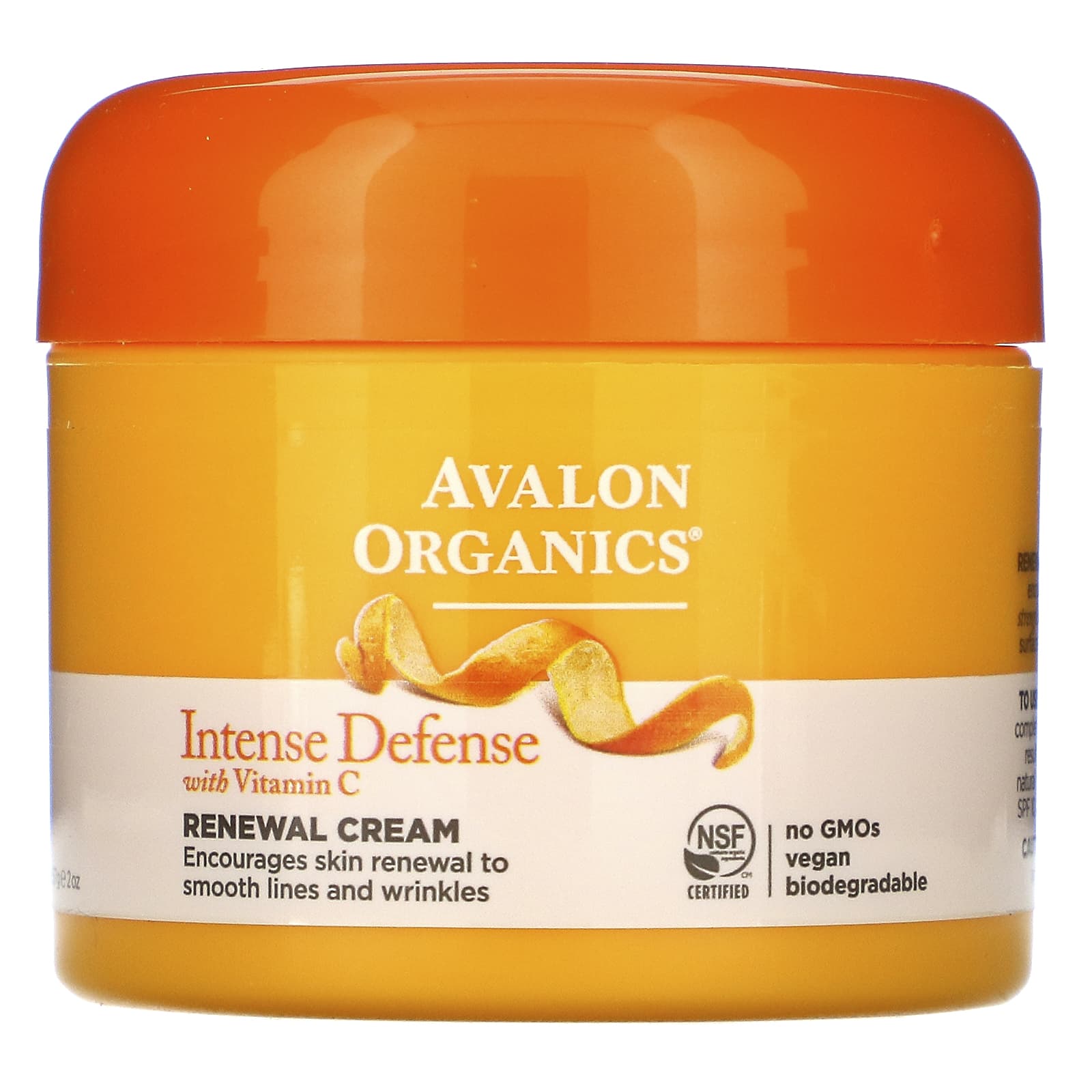 Avalon Organics, ビタミンCリニューアルクリーム入りインテンス・ディフェンス、2 oz (57 g)