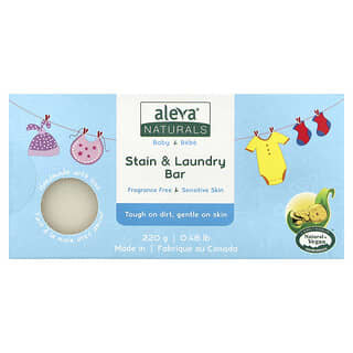 Aleva Naturals, Mýdlo pro kojence, skvrny a prádlo, bez vůně, 220 g