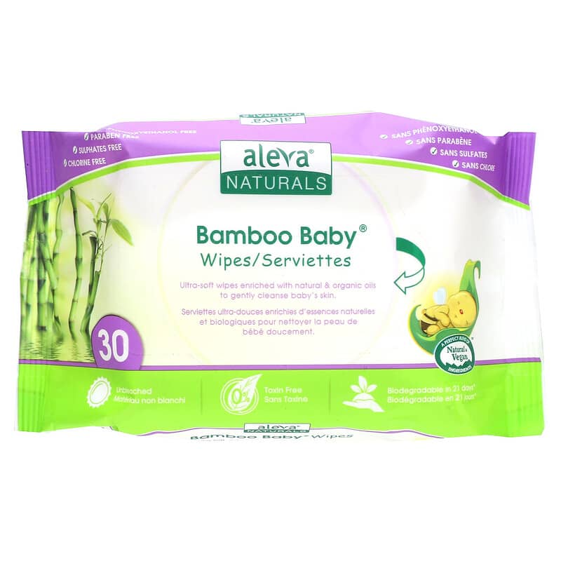 Aleva Naturals Salviettine In Bambù Per Bambini | 72 Pezzi Sensibili Eczema | Biodegradabili E Vegane