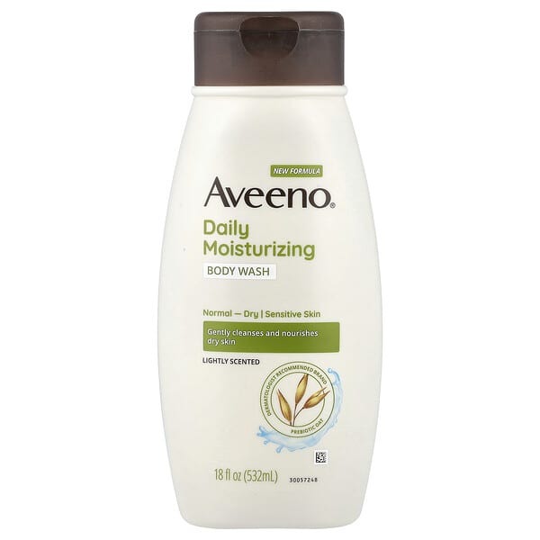 Aveeno, Daily Moisturizing Body Wash, For Normal to Dry, Sensitive Skin, Lightly Scented, 18 fl oz (