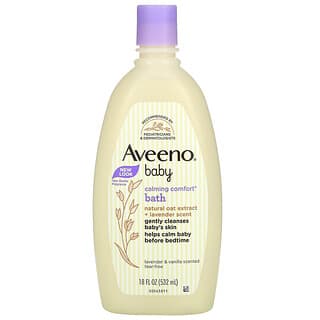 Aveeno, 嬰兒舒緩沐浴露，薰衣花草和香草味，18 液量盎司（532 毫升）