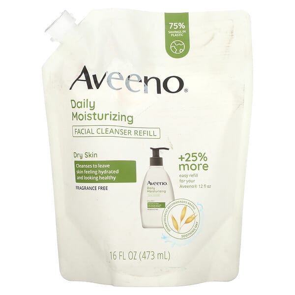 Aveeno, Daily Moisturizing, Facial Cleanser Refill, Dry Skin, Fragrance