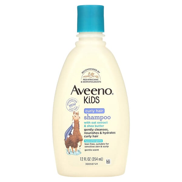 Aveeno, 兒童，卷髮洗髮精，含燕麥提取物和乳木果油，12 液量盎司（354 毫升）