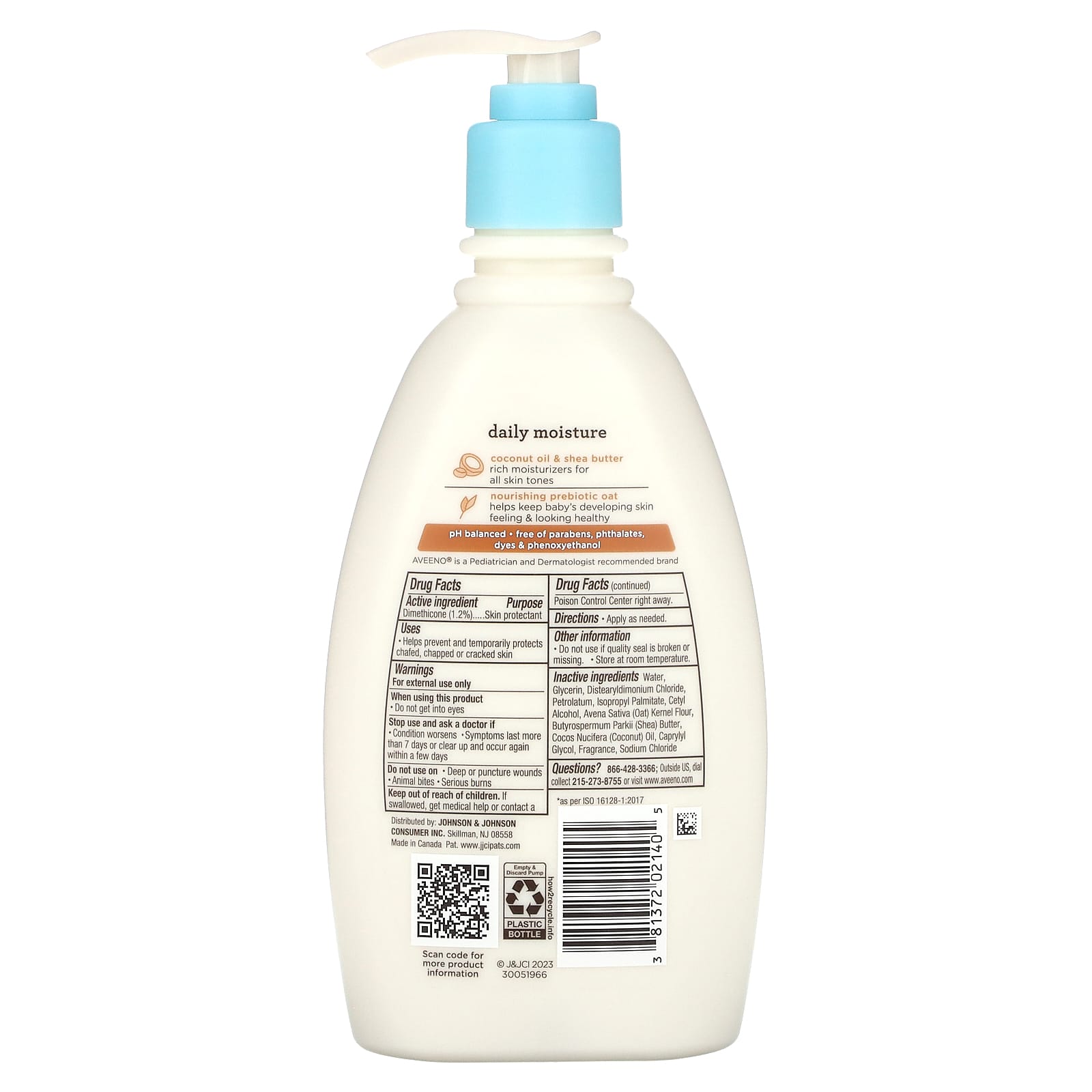 Aveeno, Baby, Daily Moisture Cream, With Coconut Oil & Shea Butter, 12