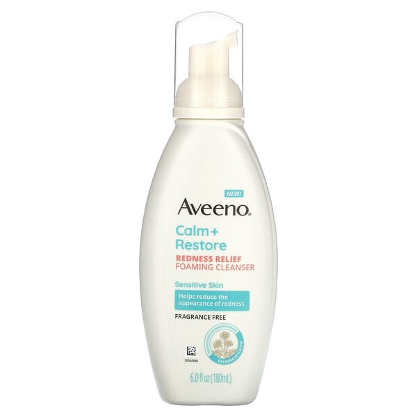 Aveeno Calm Restore Redness Relief Foaming Cleanser Sensitive Skin 