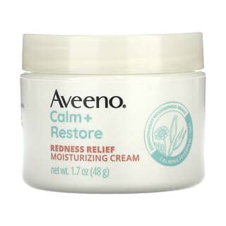Aveeno, Calm + Restore（カーム＋リストア）、赤みを抑える保湿クリーム、敏感肌用、無香料、48g（1.7オンス）