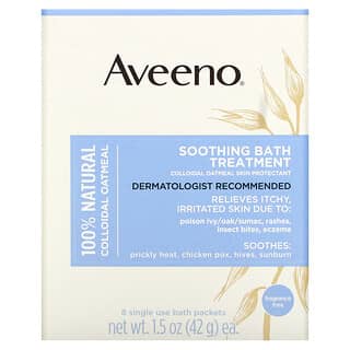 Aveeno‏, Active Naturals, Soothing Bath Treatment, Fragrance Free, 8 Single Use Bath Packets ,1.5 oz (42 g) Each.