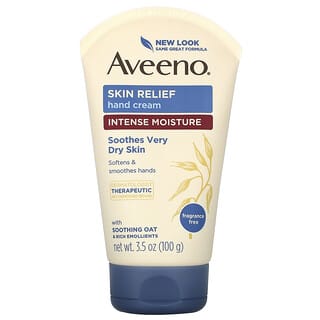 Aveeno, Crème pour les mains pour le soulagement de la peau, Sans parfum, 100 g