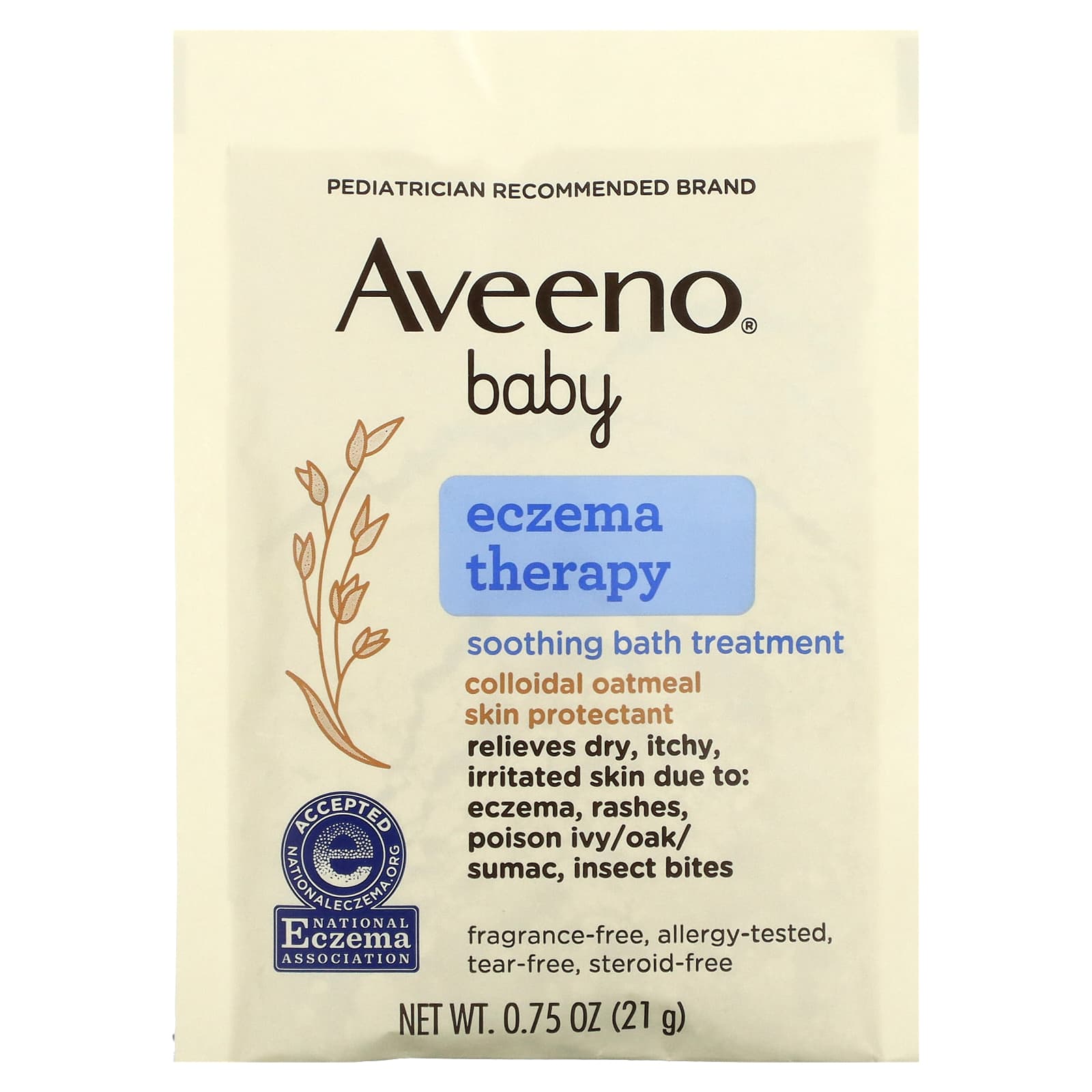 Aveeno, Baby, Eczema Therapy, Soothing Bath Treatment, Fragrance Free ...