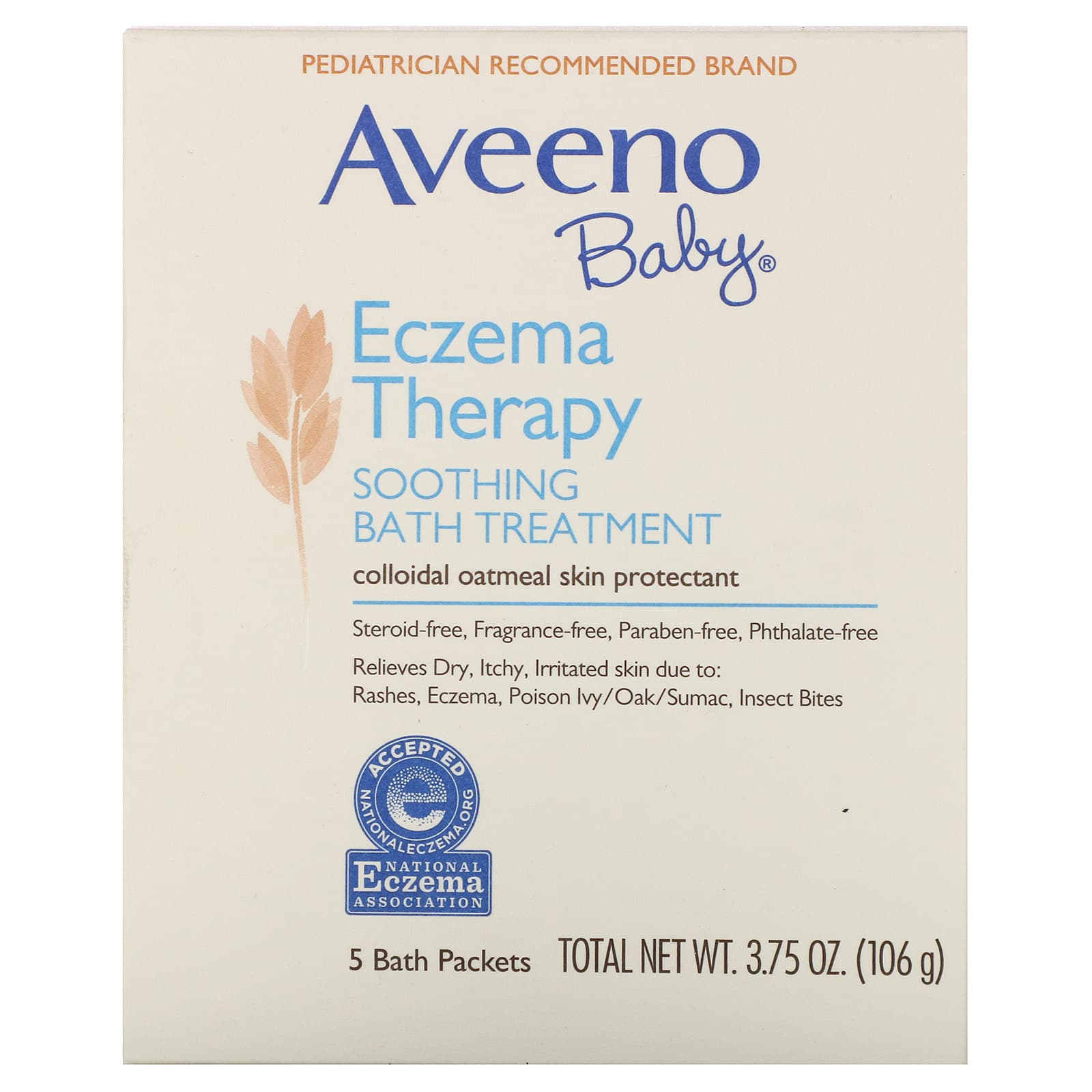 Aveeno, Baby, Eczema Therapy, Soothing Bath Treatment, Fragrance Free