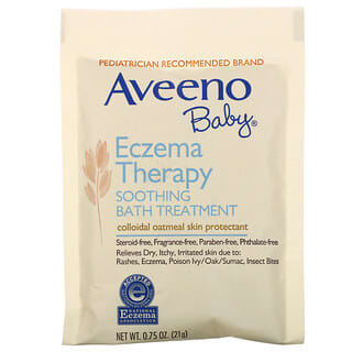 Aveeno, ベビー、湿疹治療、症状を緩和するバストリートメント、無香料、5バスパック、3.75オンス(106 g)