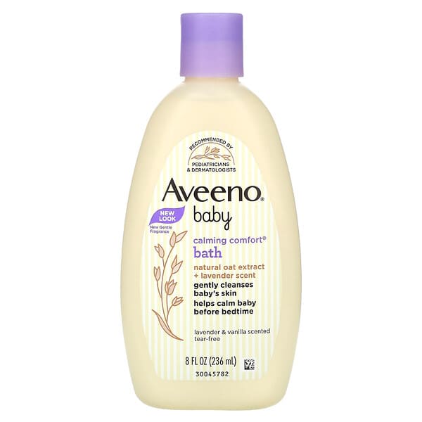 Aveeno, 嬰兒鎮靜舒適沐浴露，薰衣花草及香草，8液體盎司（236毫升）
