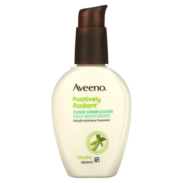 Aveeno, Positively Radiant（ポジティブリーラディアント）、Clear Complexion（クリアコンプレクション）、デイリーモイスチャライザー、118ml（4液量オンス）