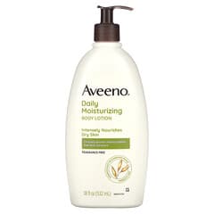 Aveeno, Daily Moisturizing Body Lotion, Fragrance Free, 18 fl oz (532 ml)