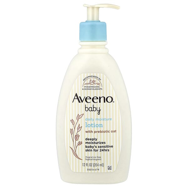Aveeno, 베이비, 데일리 모이스처 로션, 프리바이오틱 귀리 함유, 향료 무함유, 354ml(12fl oz)