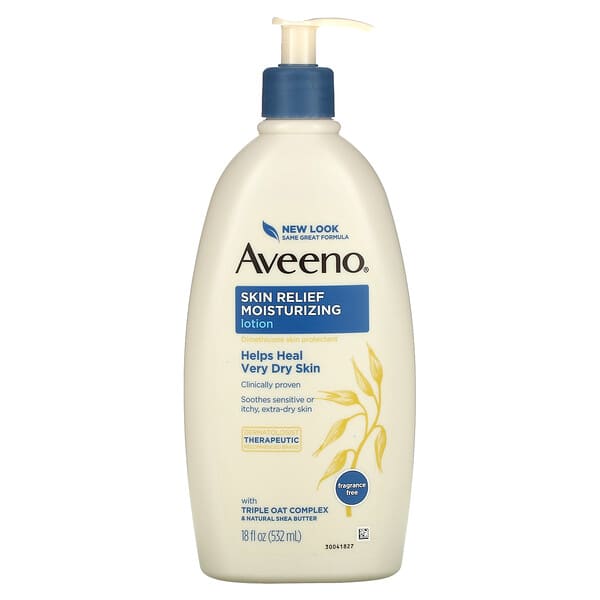 Aveeno, Skin Relief Moisturizing Lotion, Fragrance-free, 18 Fl Oz (532 Ml)