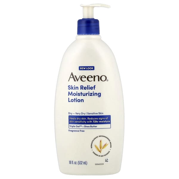 Aveeno, Skin Relief Moisturizing Lotion, For Dry to Very Dry, Sensitive Skin, Fragrance Free, 18 fl 
