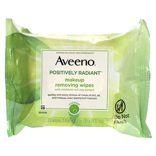 Aveeno, Positively Radiant，卸妝濕巾，25 片