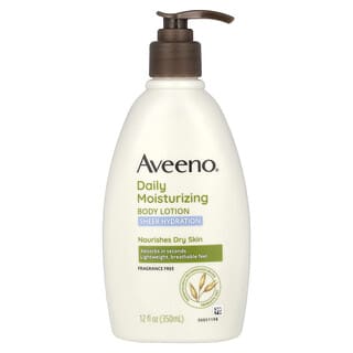Aveeno, アクティブナチュラルズ、 デイリー保湿ローション、 透明保湿、 無香、 12fl oz (350ml)