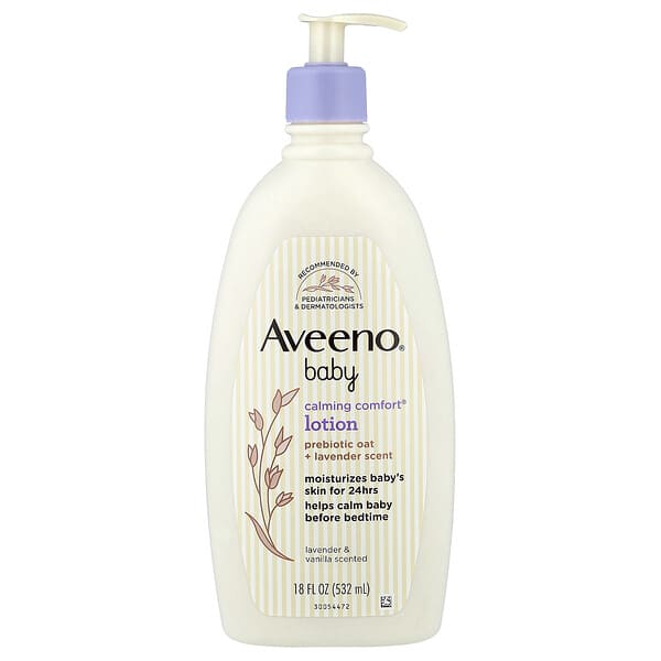 Aveeno, 유아용, Calming Comfort® 로션, 라벤더 및 바닐라 향, 532ml(18fl oz)