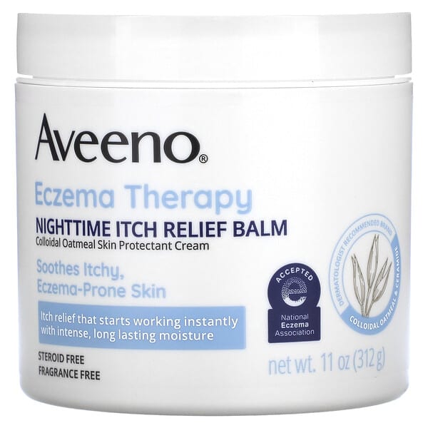 Aveeno, Eczema Therapy Nighttime Itch Relief Balm, Fragrance Free, 11 oz (312 g)