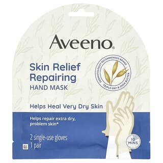 Aveeno, Skin Relief Repairing Hand Mask, reparierende Handmaske zur Linderung der Haut, ohne Duftstoffe, 1 Paar