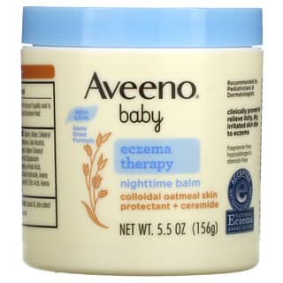 Aveeno, Bebés, Tratamiento contra el eczema, Bálsamo para la noche, Sin fragancia, 156 g (5,5 oz)