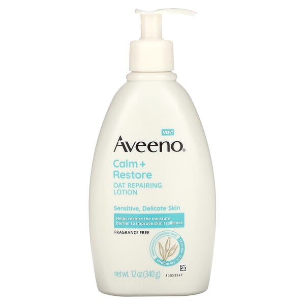 Aveeno, 舒緩 + 修護，燕麥修護保濕霜，無香，12 盎司（340 克）