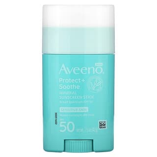 Aveeno, мінеральний сонцезахисний крем-стік із захистом і заспокоєнням, SPF 50, без ароматизаторів, 42 г (1,5 унції)