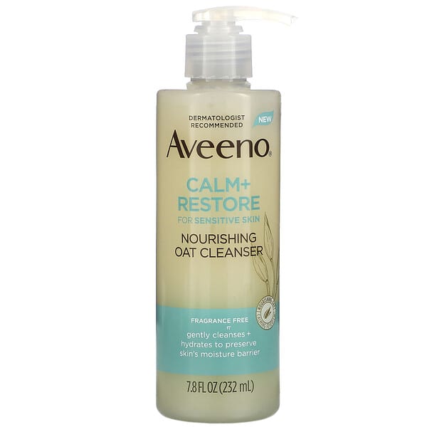 Aveeno, Calm + Restore, Питательное очищающее средство из овса, без отдушек, 7,8 жидких унций (232 мл)