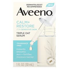 Aveeno, Calm + Restore, сироватка з вівсом потрійної дії для чутливої шкіри, 30 мл (1 рідк. унція)