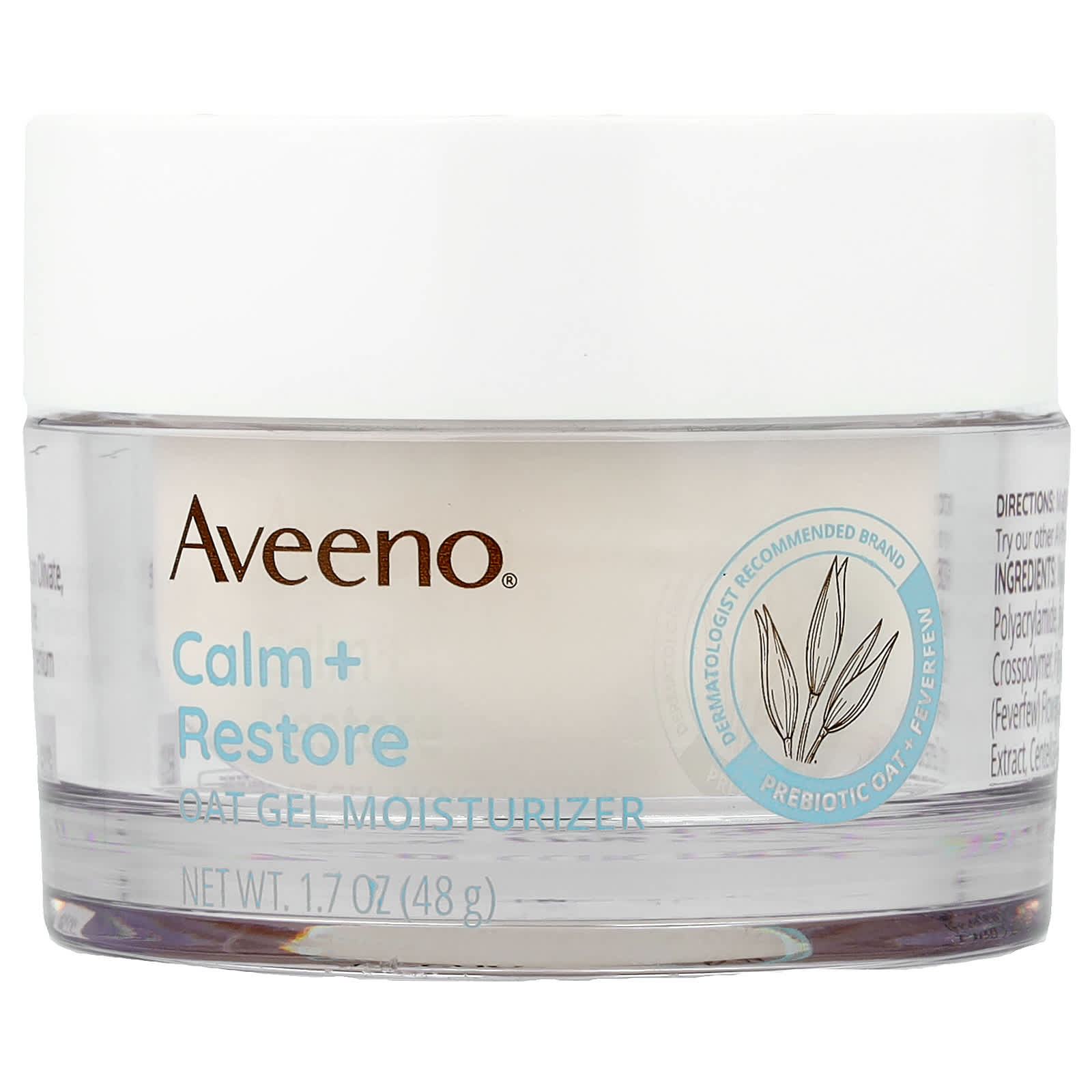 Calm + Restore, Oat Gel Moisturizer, Sensitive Skin, Fragrance