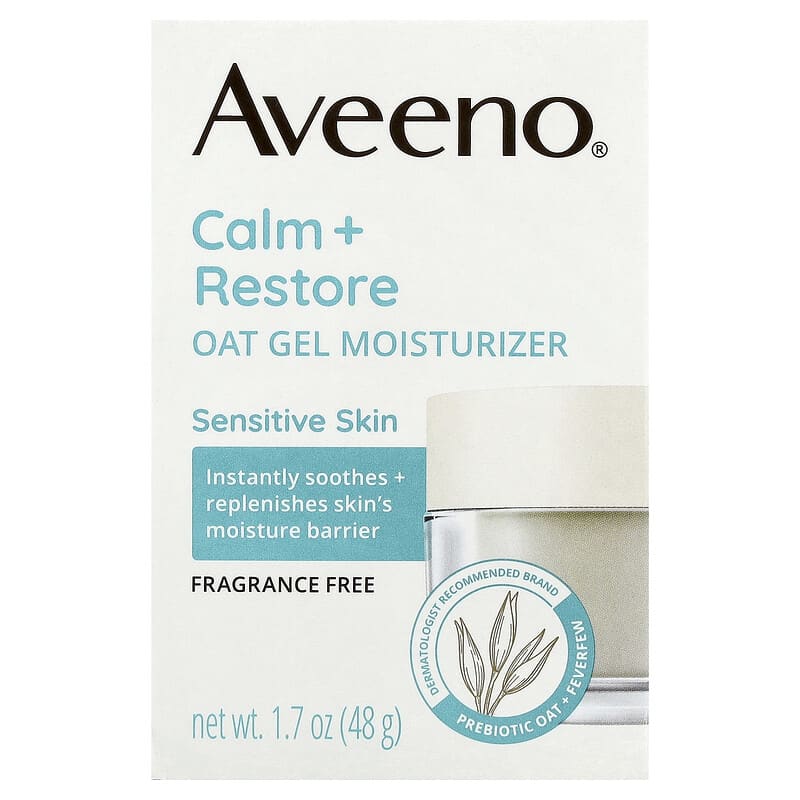 Calm + Restore, Oat Gel Moisturizer, Sensitive Skin, Fragrance