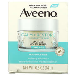 Aveeno, Calm + Restore, Oat Gel Moisturizer, Fragrance-Free, Trial Size,  0.5 oz (14 g)